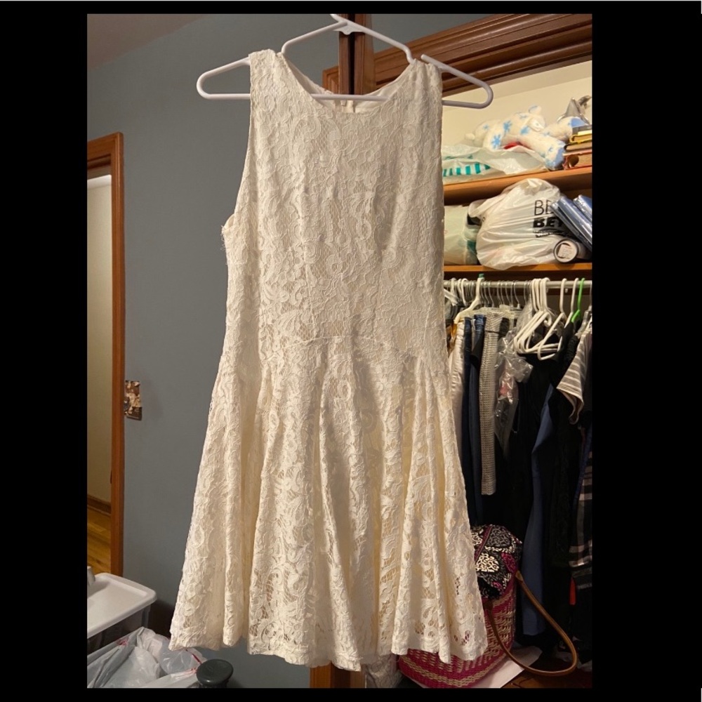 White Dress, very slimming and cute